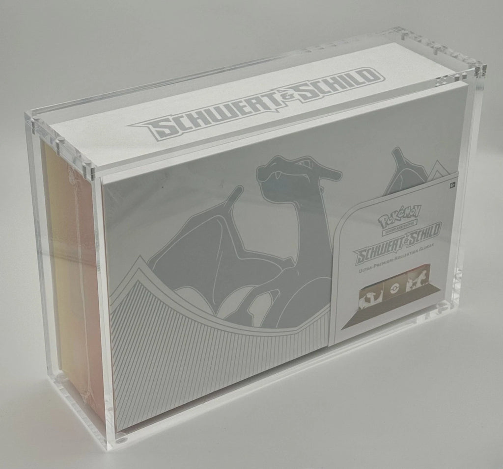 Premium Acryl Case für Pokemon Glurak UPC mit 6 Magneten & Direkt aufgebaut! mit UV Schutz