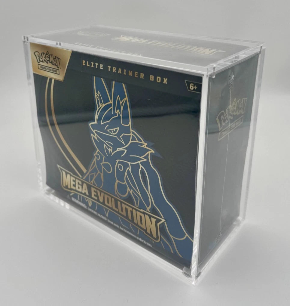 Premium Acryl Case für Pokemon Top Elite Trainer Box TTB ETB Magnetisch & Direkt aufgebaut! mit UV Schutz