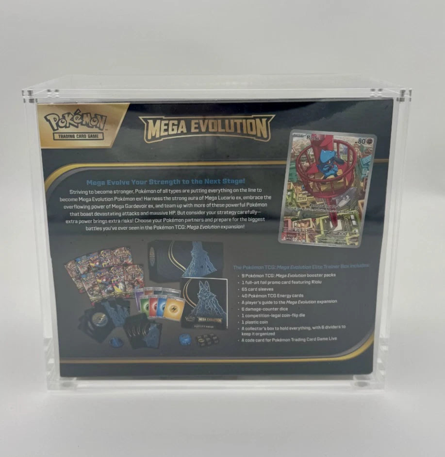 Premium Acryl Case für Pokemon Top Elite Trainer Box TTB ETB Magnetisch & Direkt aufgebaut! mit UV Schutz