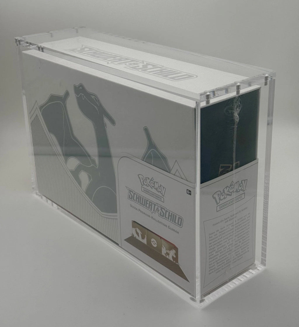 Premium Acryl Case für Pokemon Glurak UPC mit 6 Magneten & Direkt aufgebaut! mit UV Schutz